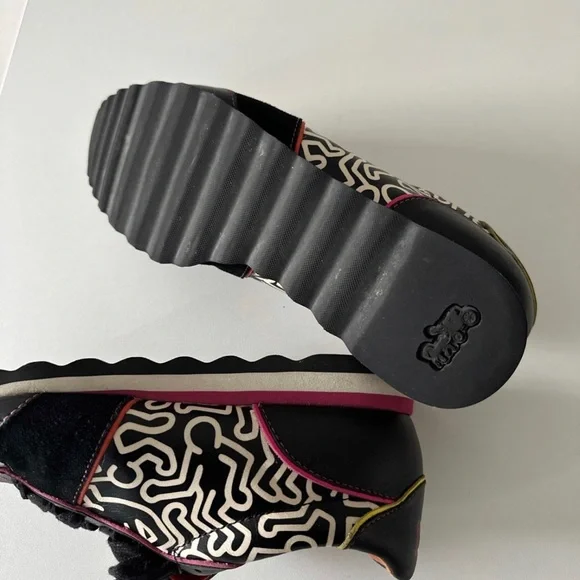 COACH x Keith Haring Leather Black Pink White Sneakers Limited Edition - Picture 11 of 16